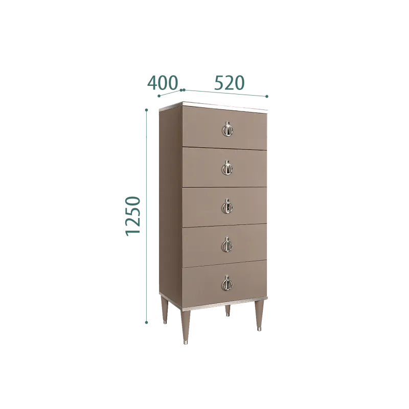Комод узкий Римини (Мокка/Серебро) РМКМ-2