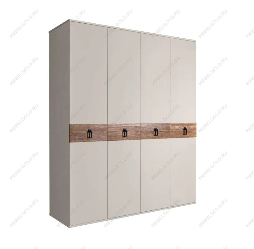 Шкаф 4-х дв. Bogemia Wood Fa (Шелк/Черный) БМШ2/4(Wo)