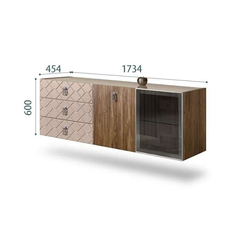 Комод 1.6м Bogemia Woodline Fly Wood Fa (Мокка) (Lakobel/Хром) БМКМ-4[5][10]