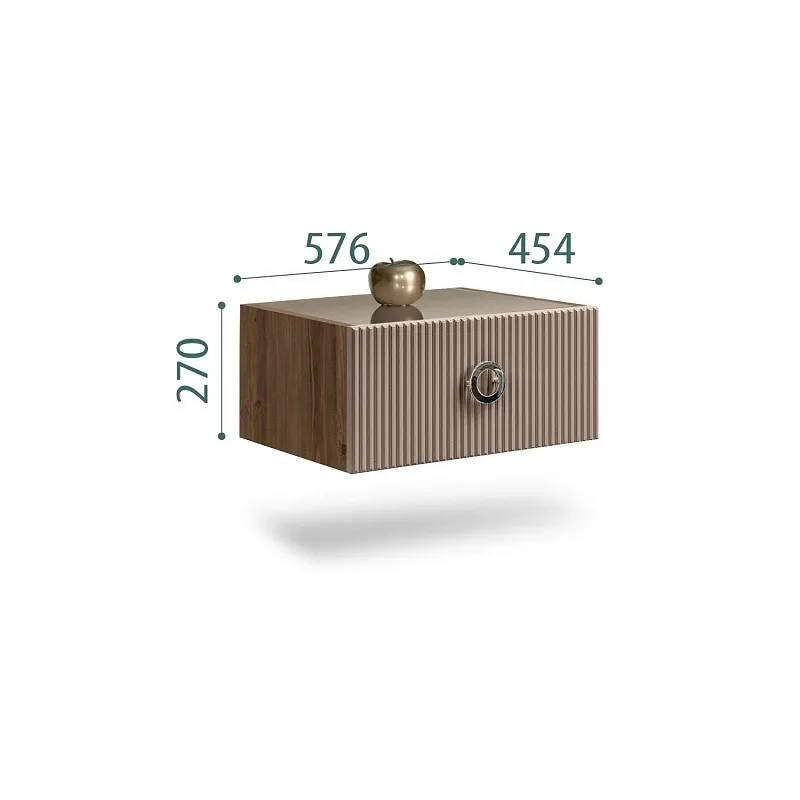 Тумба прикроватная Bogemia Woodline Fly Fi (Мокка) (Lakobel/Хром) БМТП-1