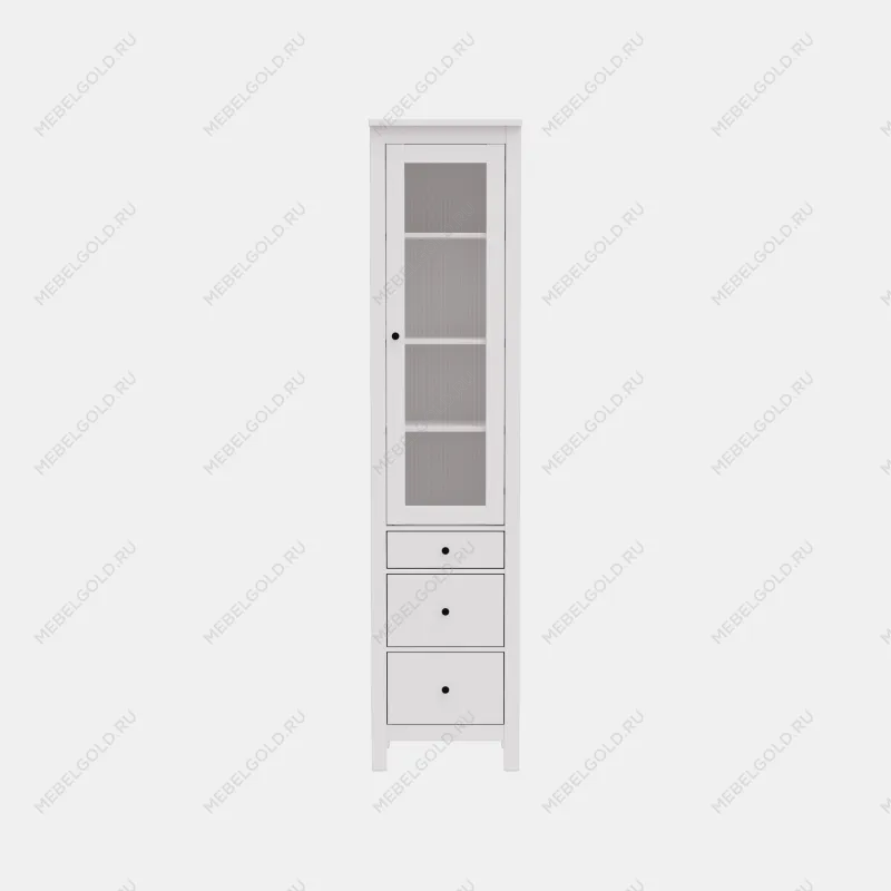 САГА шкаф с витриной 50 МОРУ белый | изображение 6