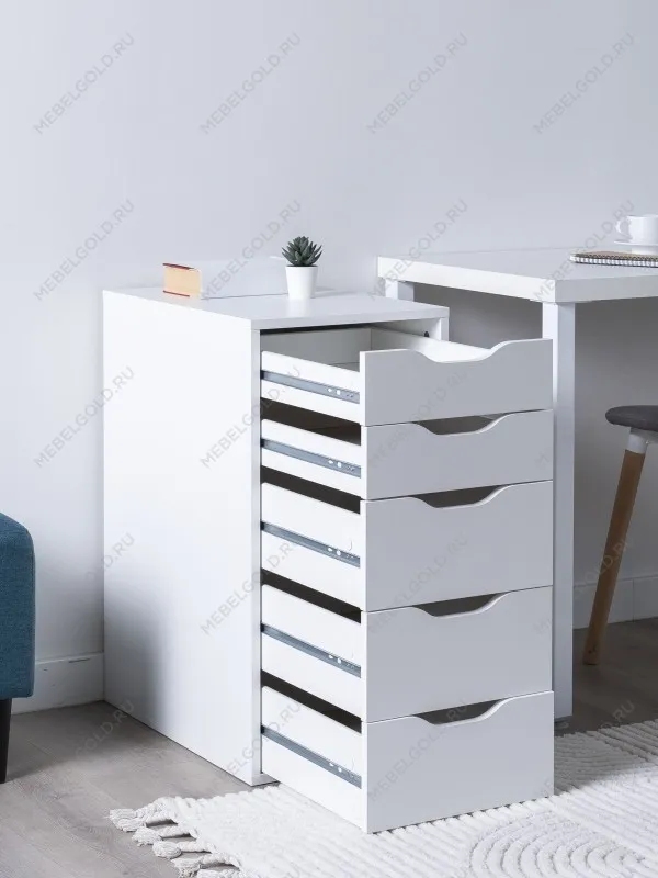 Комод Ингар, 5 ящиков, 36x71x53 см, белый | изображение 2