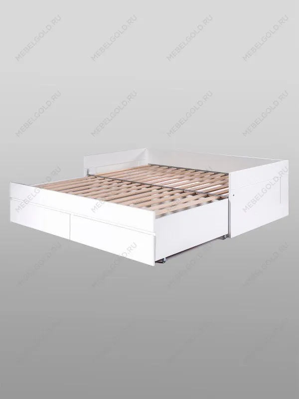 Кровать раздвижная Сириус, с ящиками, 90х200/180х200 см, белая | изображение 10