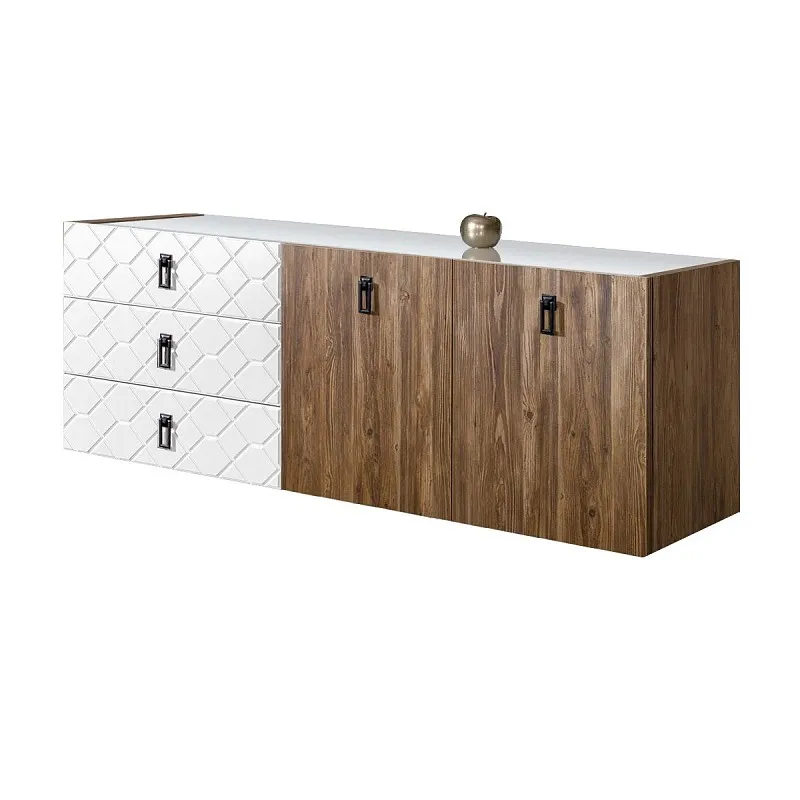 Комод 1.6м Bogemia Woodline Fly Wood Fa (Белый) (Lakobel/Черный) БМКМ-4