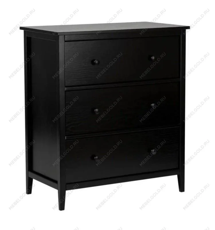 Комод Хитроу (3 ящ) (черный)