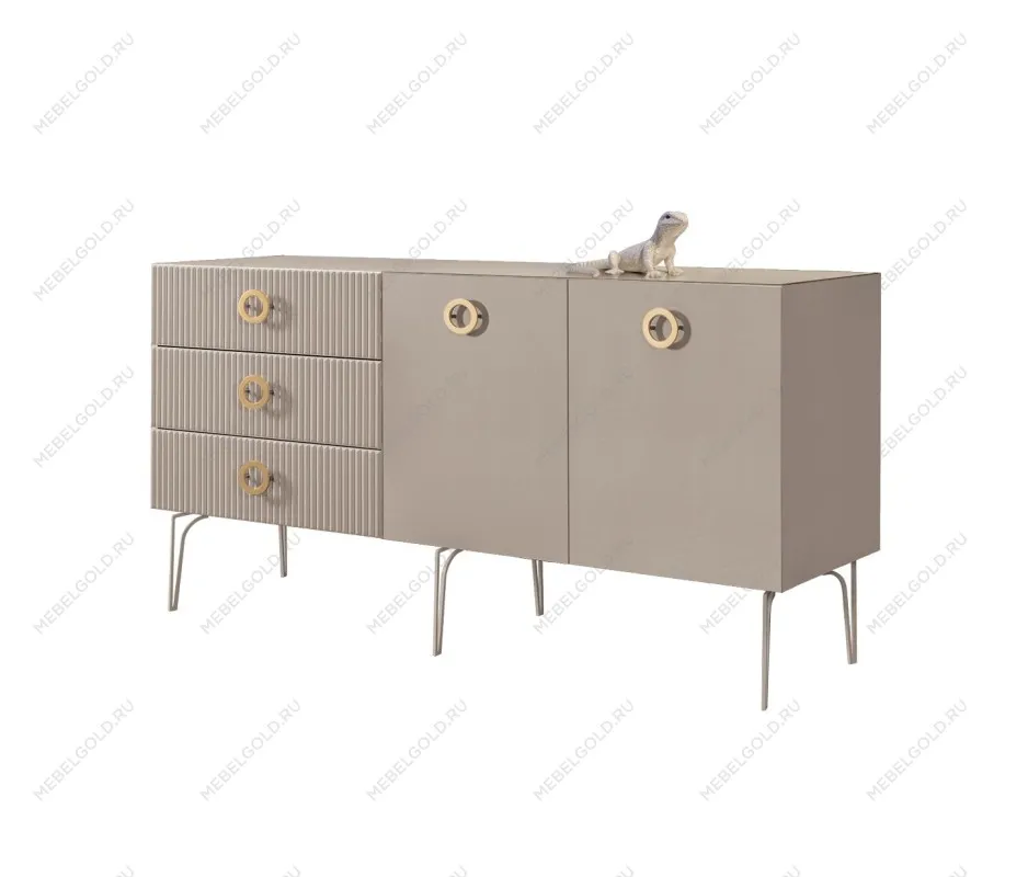 Комод 1.6м Bogemia Fillini (Мокка) (Lakobel/Золото) БМКМ-4(Fi)