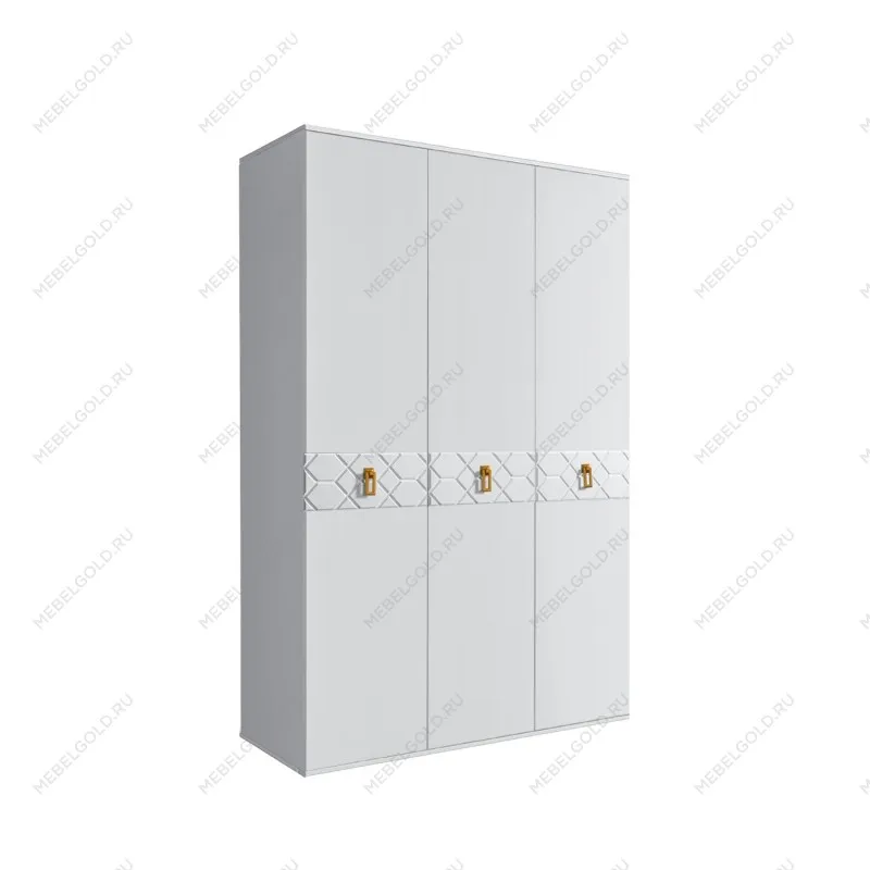 Шкаф 3-х дверный Bogemia Farfalle (Белый/Золото) БМШ2/3(Fa)