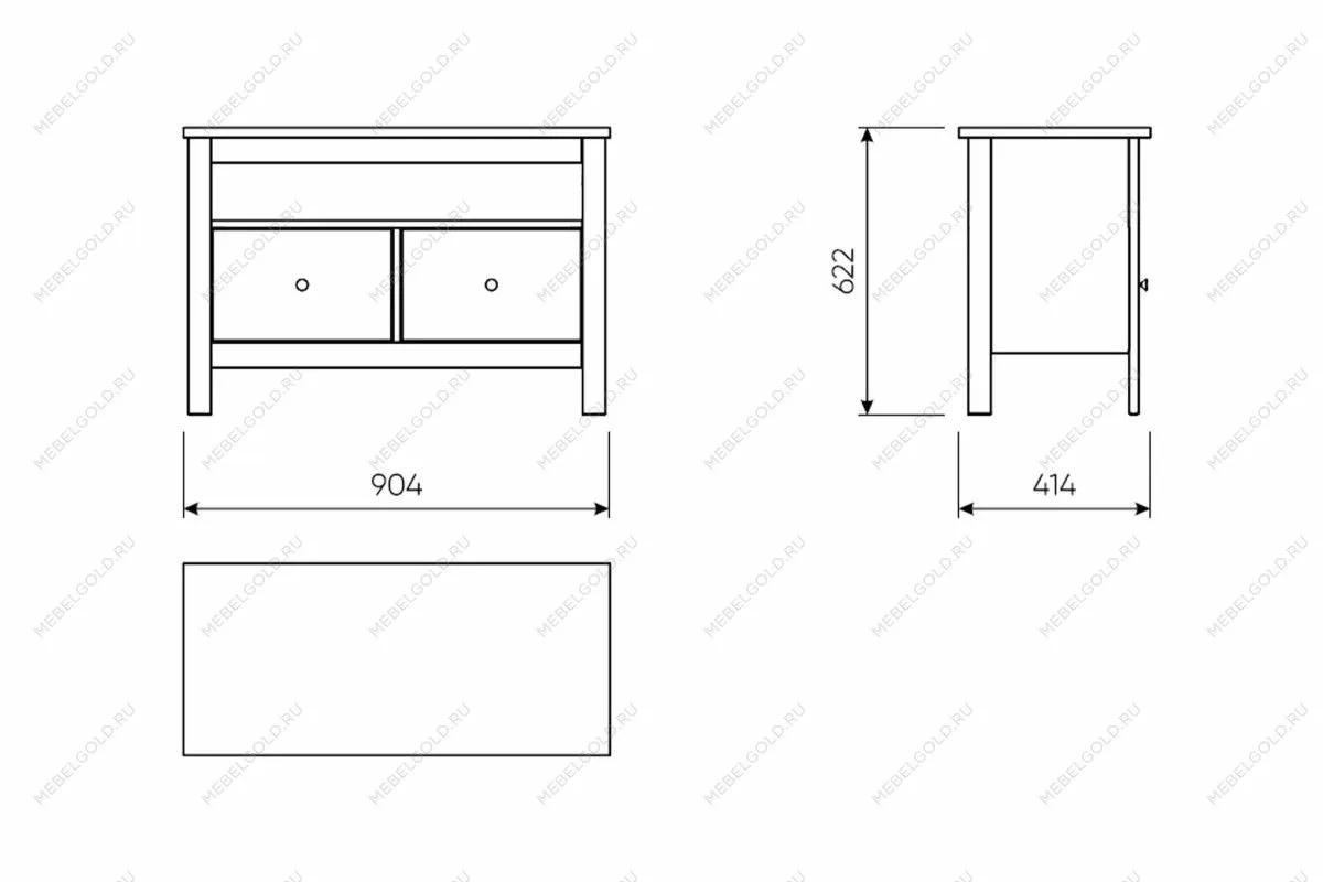 Тумба Сага, 2 ящика, 91х42х63 см, темно-бирюзовая | изображение 8