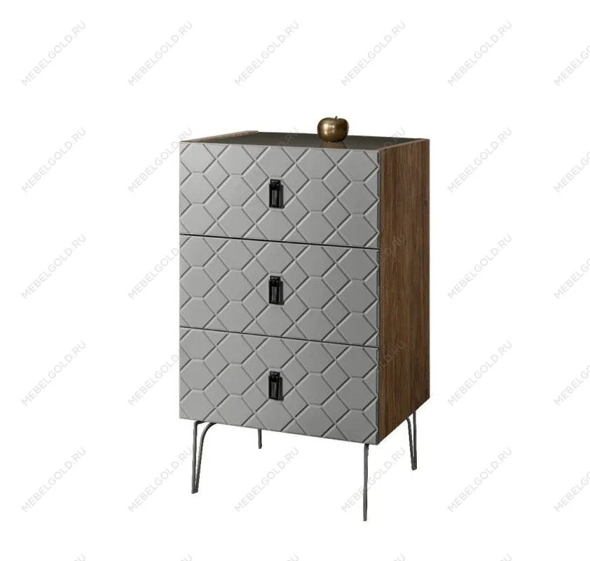 Комод Bogemia Woodline Fa (Серый) (Lakobel/Черный) БМКМ-1