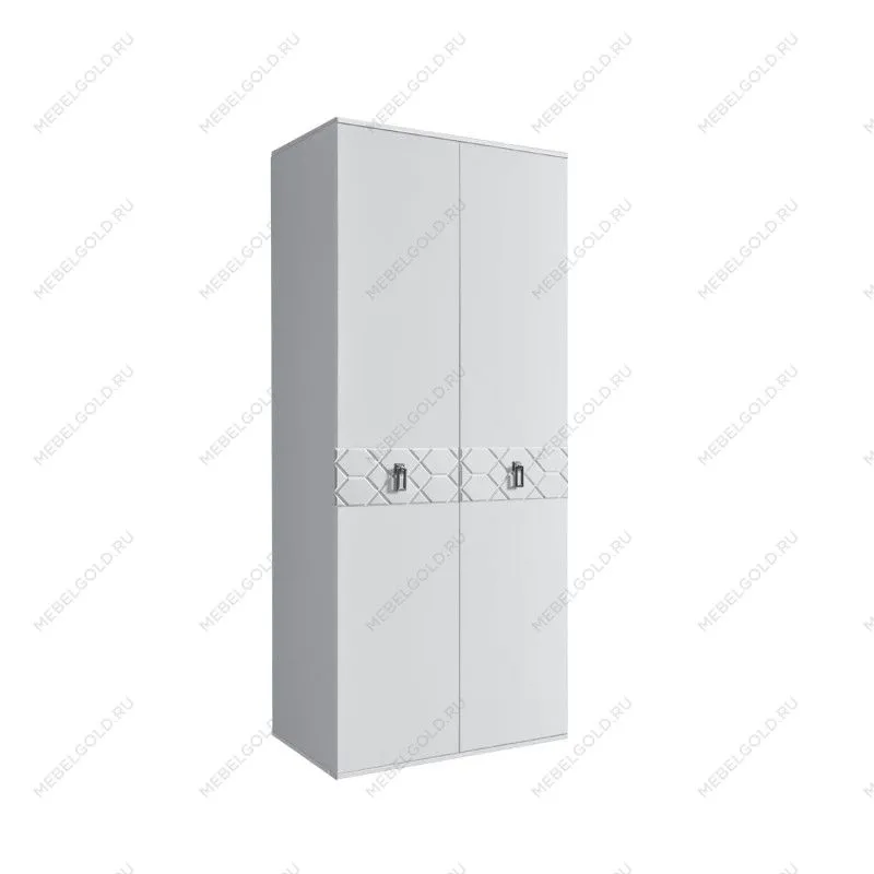 Шкаф 2-х дверный Bogemia Farfalle (Белый/Хром) БМШ2/2(Fa)