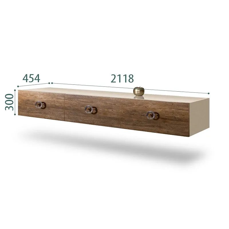 Тумба телевизионная 2.1м Bogemia Fly Wood Fi (Ваниль) (Lakobel/Хром) БМТ-2