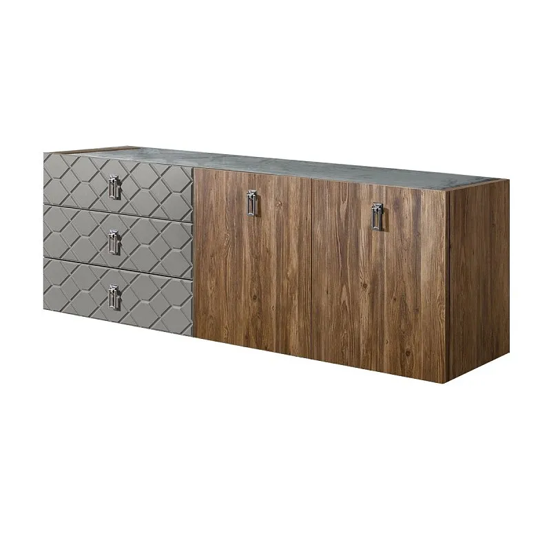 Комод 1.6м Bogemia Woodline Fly Wood Fa (Серый) (Novabuk/Хром) БМКМ-4