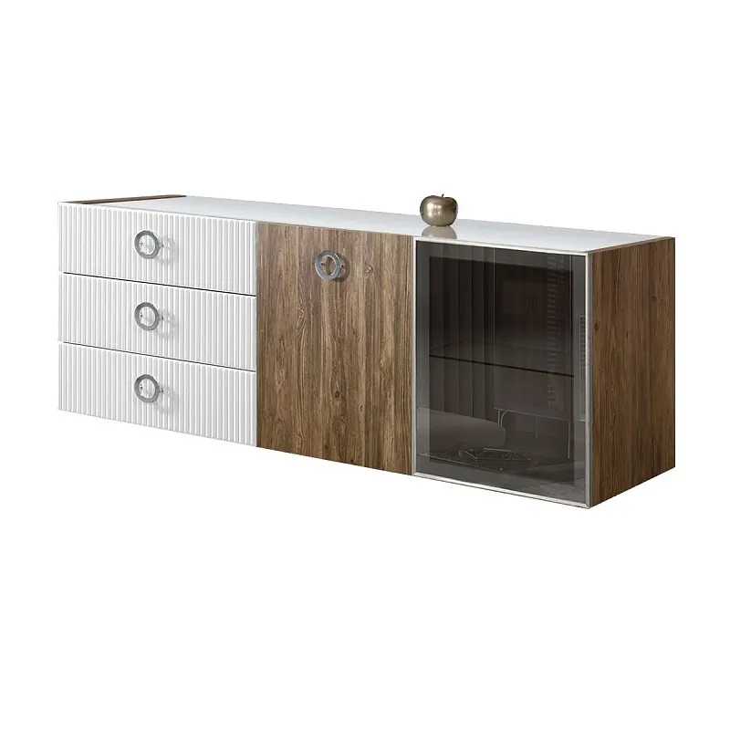 Комод 1.6м Bogemia Woodline Fly Wood Fi (Белый) (Lakobel/Хром) БМКМ-4[5][10]