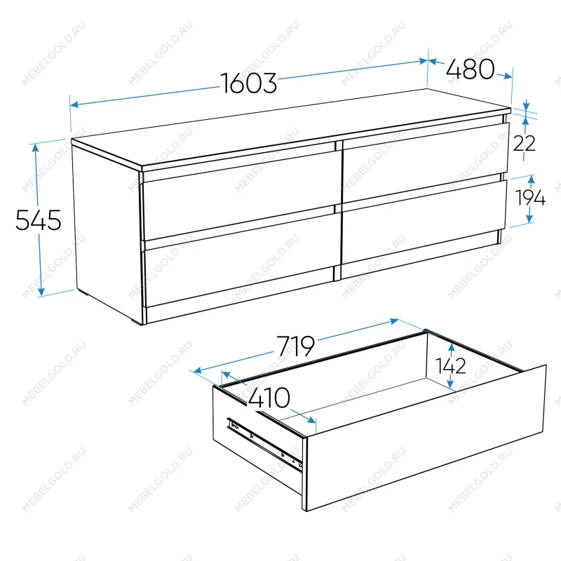 МАЛЬТА комод ИКЕА / IKEA 4 ящика 160х54 белый | изображение 4