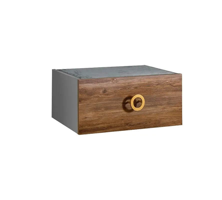 Тумба прикроватная Bogemia Fly Wood Fi (Серый) (Novabuk/Золото) БМТП-1
