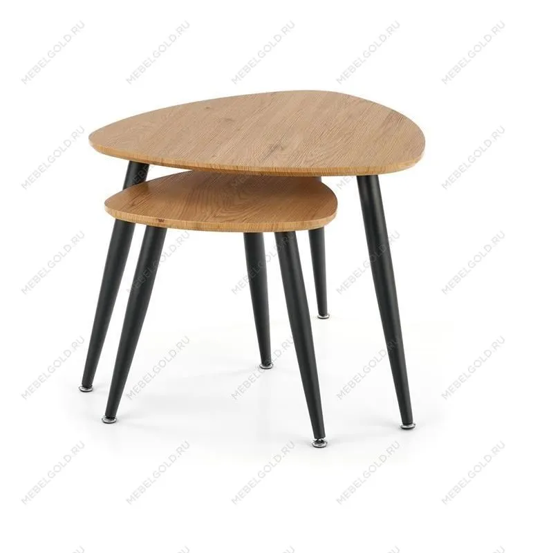 Комплект Halmar NICEA 2, 2 стола журнальных (дуб золотой/черный) | изображение 3