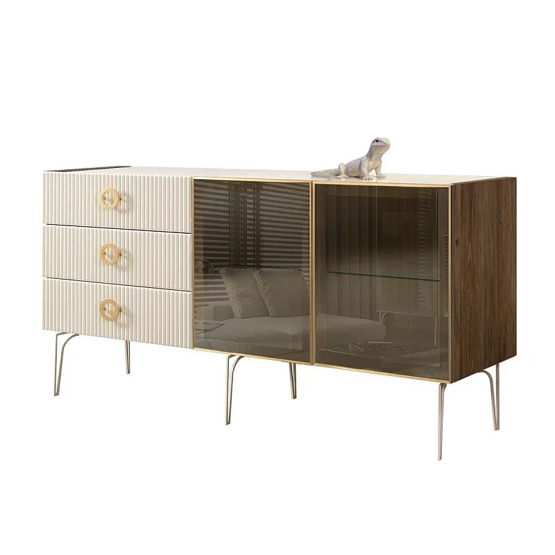 Комод 1.6м Bogemia Woodline Fi (Слоновая кость) (Lakobel/Золото) БМКМ-4[5]