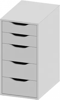 Центральный склад - Комод Ингар, 5 ящиков, 36x71x53 см, белый