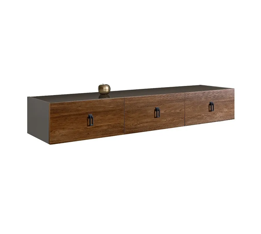 Тумба телевизионная 1.6м Bogemia Fly Wood Fa (Серый) (Lakobel/Черный) БМТ-1