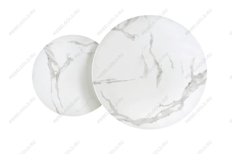 Комплект Halmar MERCURY 2, 2 стола журнальных (серебристый/белый мрамор) | изображение 1