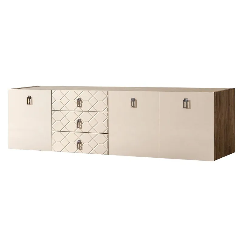 Комод 2.1м Bogemia Woodline Fly Fa (Слоновая кость) (Novabuk/Хром) БМКМ-5