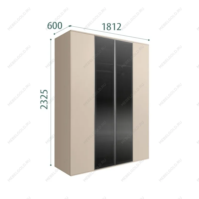 Шкаф 4-х дв. Bogemia Air (Ваниль/Серебро) БМШ2/4(2)