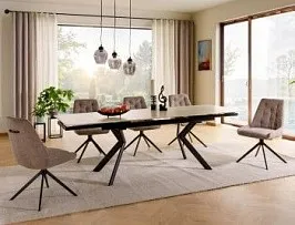 Стол обеденный Signal NORTON 160 (травертин/черный)