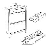 Обувница Сага с 2 откидными ящиками 92х122 белая | изображение 15