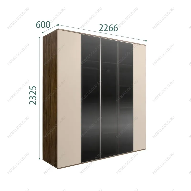 Шкаф 5-ти дв. Bogemia Woodline Air (Ваниль/Серебро) БМШ2/5(3)