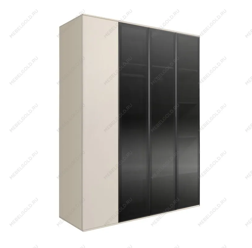 Шкаф 4-х дв. Bogemia Air (Слоновая кость/Черный) БМШ2/4(3)