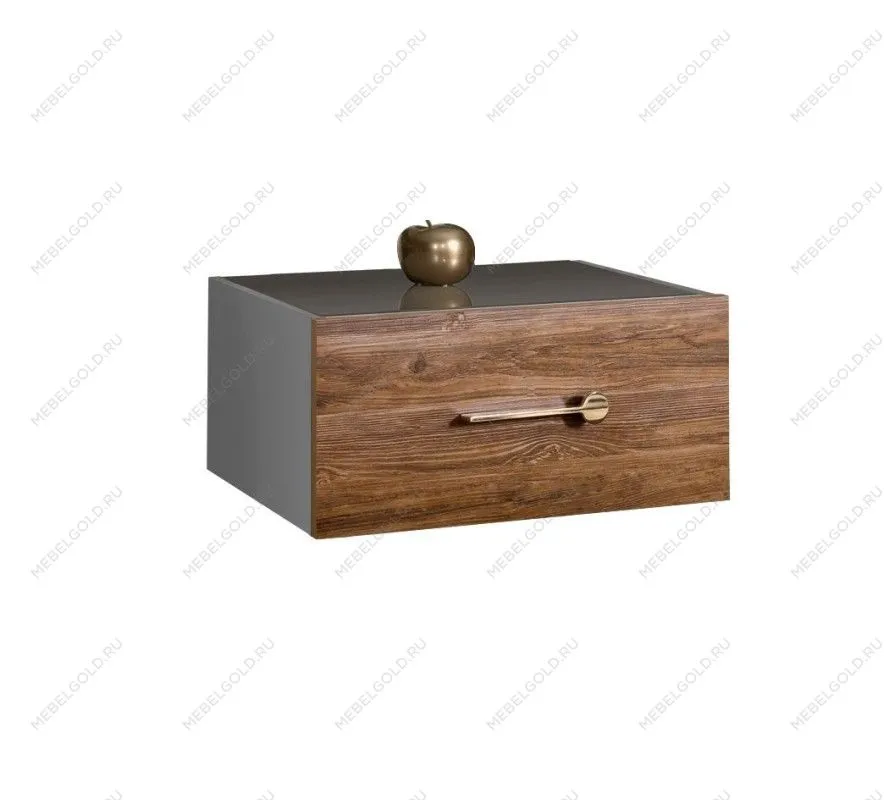 Тумба прикроватная Bogemia Fly Wood Wo (Серый) (Lakobel/Золото) БМТП-1