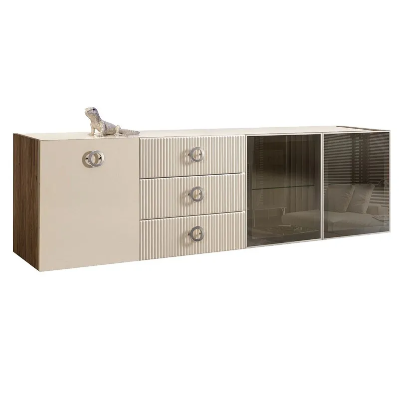 Комод 2.1м Bogemia Woodline Fly Fi (Слоновая кость) (Lakobel/Хром) БМКМ-5[5][10]