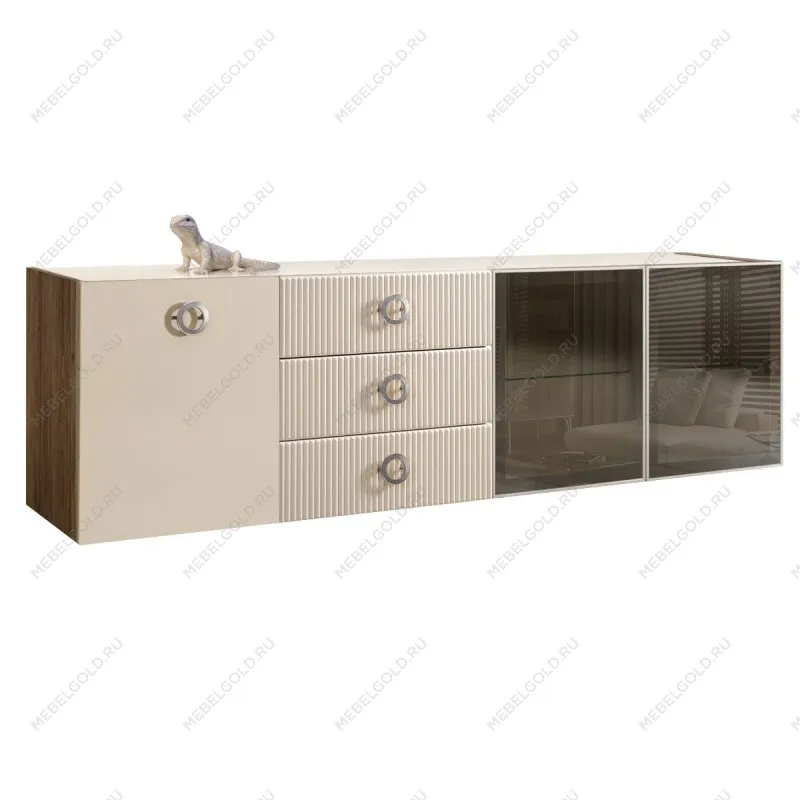 Комод 2.1м Bogemia Woodline Fly Fi (Слоновая кость) (Lakobel/Хром) БМКМ-5[5][10]