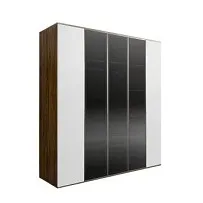 Шкаф 5-ти дв. Bogemia Woodline Air (Белый/Серебро) БМШ2/5(3)