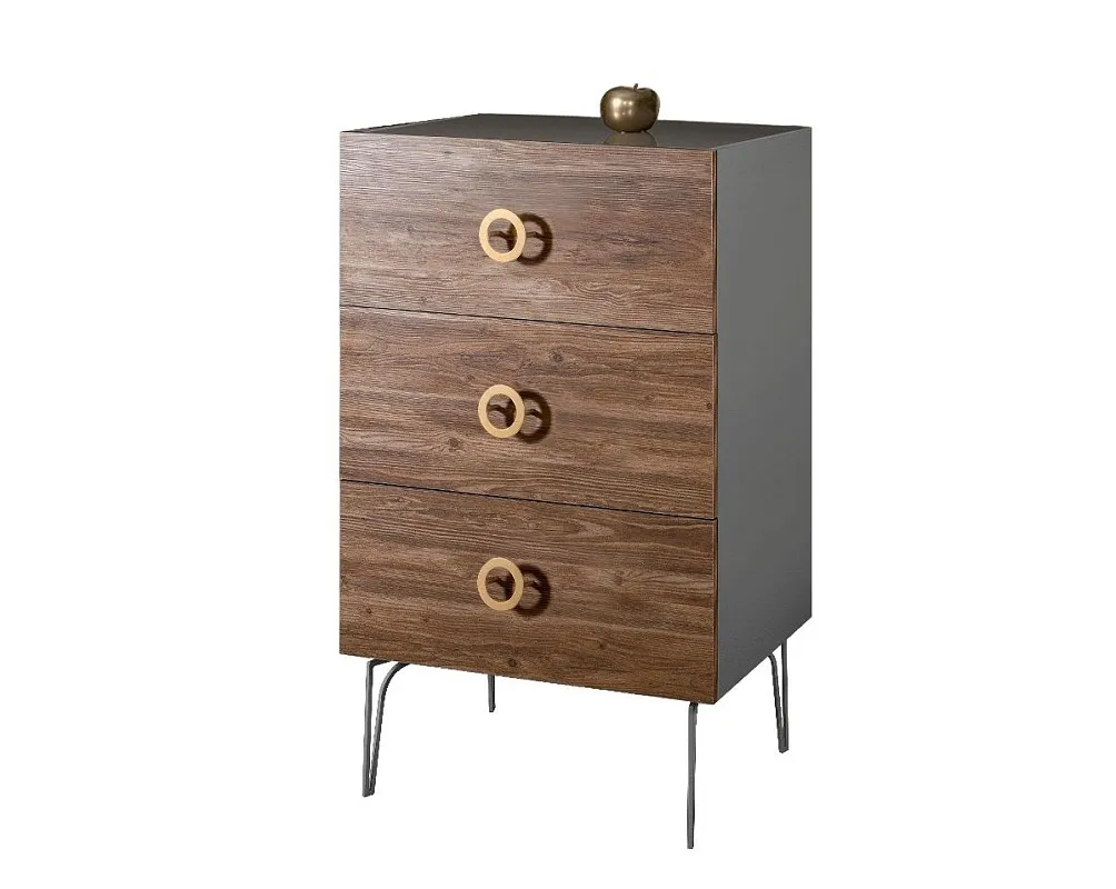 Комод Bogemia Wood Fi (Серый) (Lakobel/Золото) БМКМ-1(Wo)
