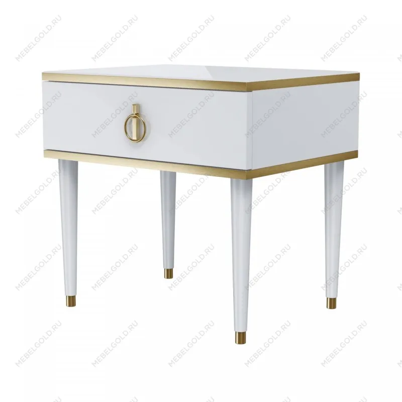 Тумба прикроватная Римини (Белый/Золото) РМТП-1