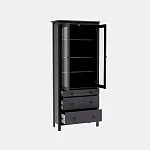 САГА шкаф с витриной 90 МОРУ серый | изображение 1