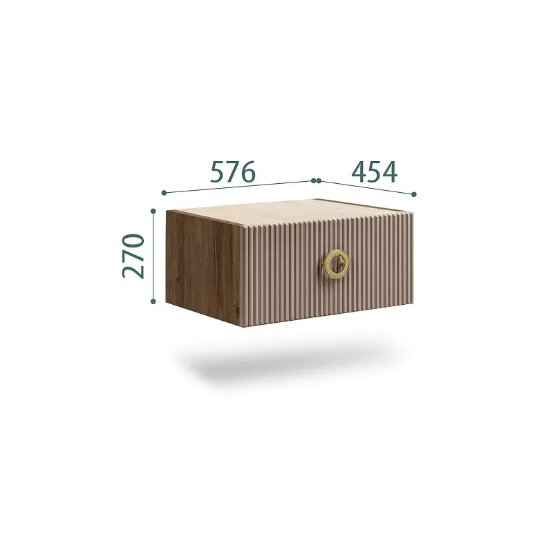 Тумба прикроватная Bogemia Woodline Fly Fi (Мокка) (Novabuk/Золото) БМТП-1