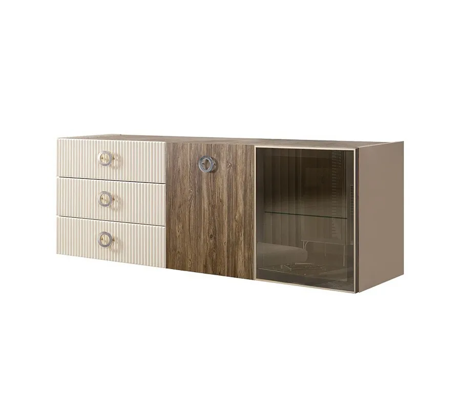 Комод 1.6м Bogemia Fly Wood Fi (Слоновая кость) (Novabuk/Хром) БМКМ-4[5][10]