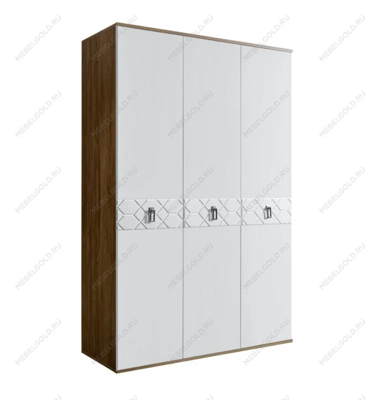 Шкаф 3-х дверный Bogemia Woodline Fa (Белый/Хром) БМШ2/3