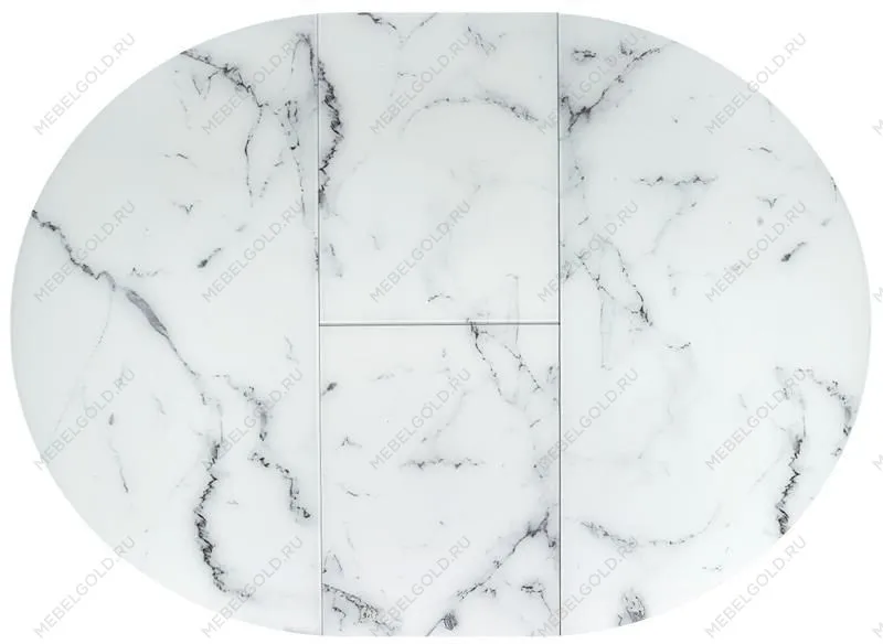 Стол обеденный Halmar VERTIGO раскладной (белый мрамор/черный) | изображение 2