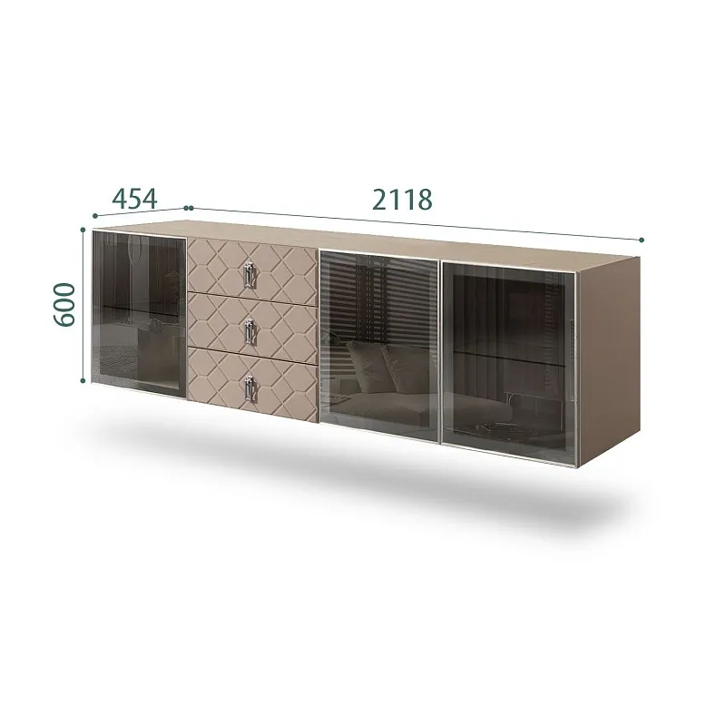 Комод 2.1м Bogemia Fly Fa (Мокка) (Novabuk/Хром) БМКМ-5[5]