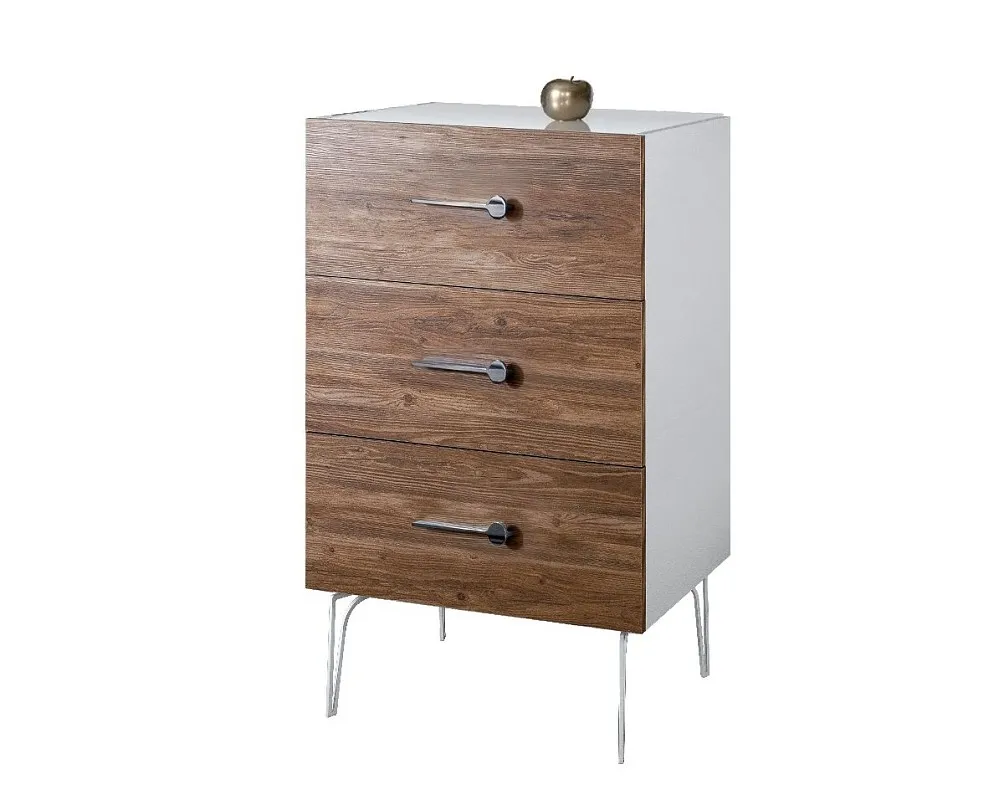 Комод Bogemia Wood Wo (Белый) (Lakobel/Хром) БМКМ-1(Wo)