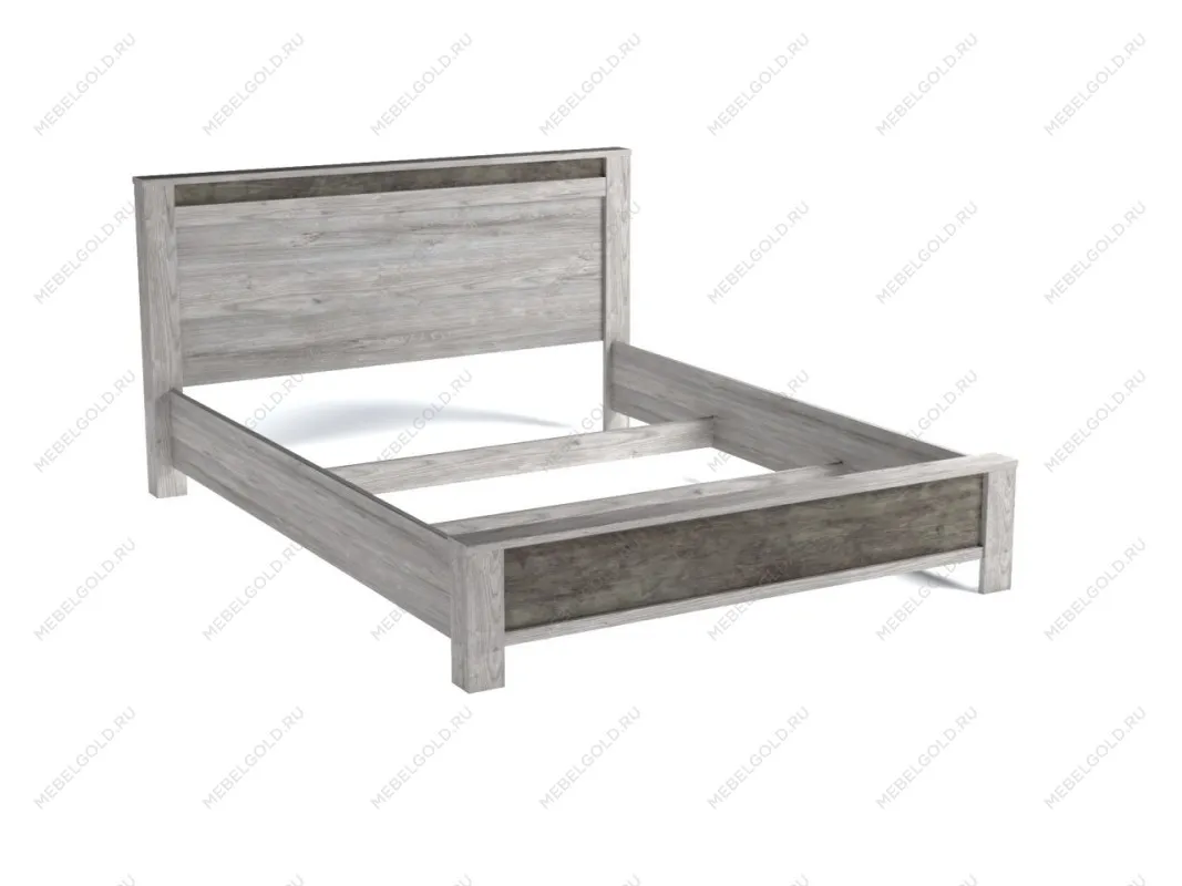 Кровать (каркас) Люкс 1600, Денвер (1764*2213*1022) Риббек серый, 11722 | изображение 1