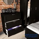 Комод Сириус, 3 ящика, 78х41х94 см, дуб венге, черно-коричневый | изображение 6