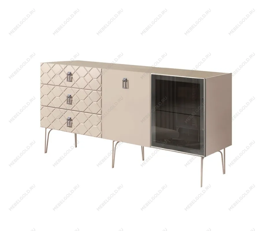 Комод 1.6м Bogemia Farfalle (Ваниль) (Novabuk/Хром) БМКМ-4(Fa)[5][10]