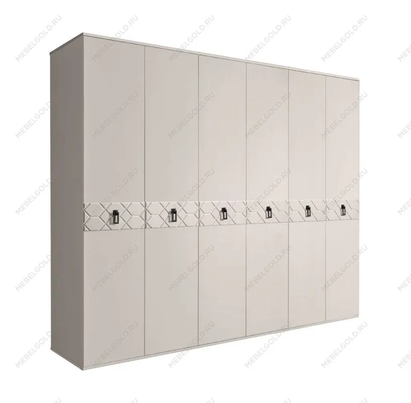 Шкаф 6-ти дв. Bogemia Farfalle (Шелк/Черный) БМШ2/6(Fa)