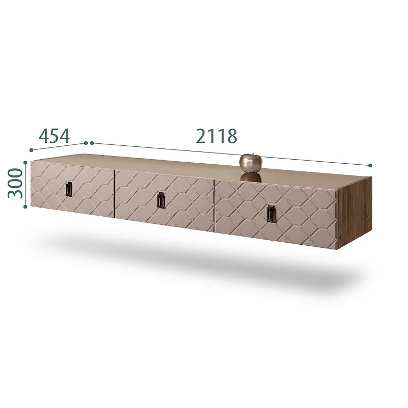 Тумба телевизионная 2.1м Bogemia Woodline Fly Fa (Мокка) (Lakobel/Черный) БМТ-2