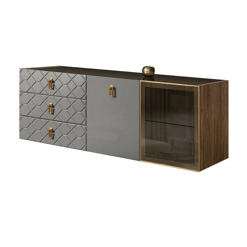 Комод 1.6м Bogemia Woodline Fly Fa (Серый) (Lakobel/Золото) БМКМ-4[5][10]