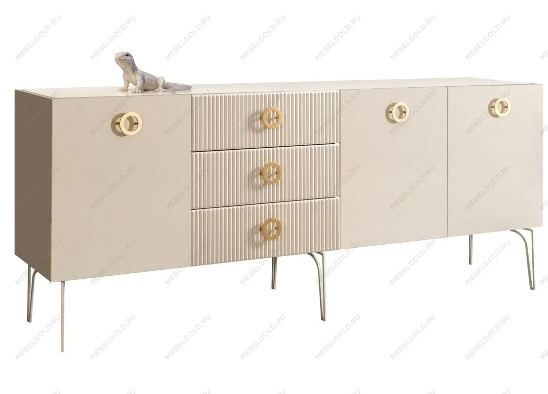 Комод 2.1м Bogemia Fillini (Слоновая кость) (Lakobel/Золото) БМКМ-5(Fi)
